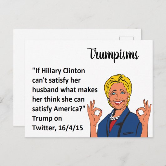 愚かな事トランプははがき土産を言った ポストカード (正面/裏面)
