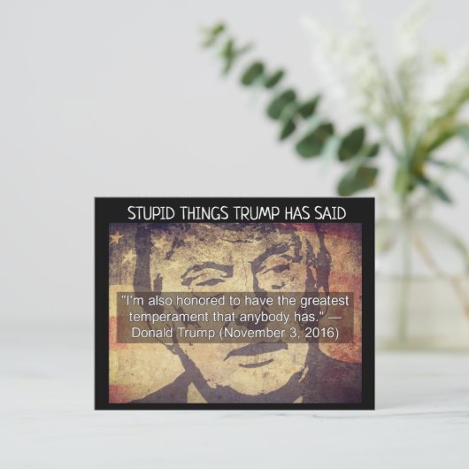 愚かな事トランプははがき土産を言った ポストカード (スタンド正面)
