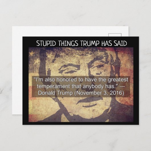 愚かな事トランプははがき土産を言った ポストカード (正面/裏面)