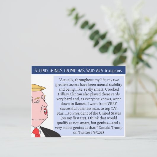 愚かな事トランプははがき土産を言った ポストカード (スタンド正面)