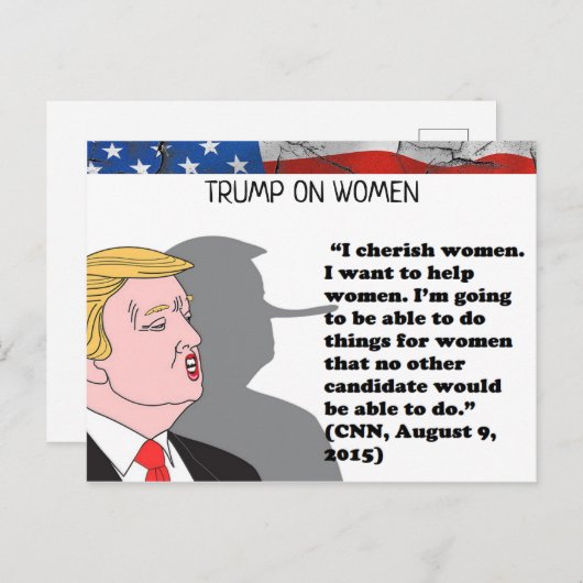 愚かな事トランプははがき土産を言った ポストカード (正面/裏面)