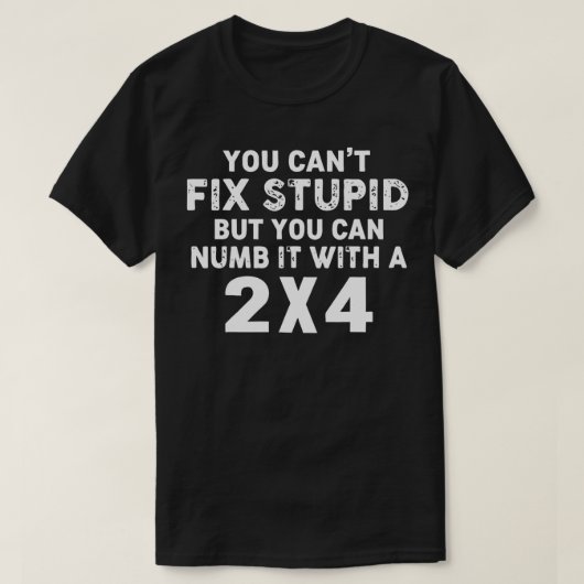 愚かな修正は不可能だが、2x4で認識できる tシャツ (デザイン正面)