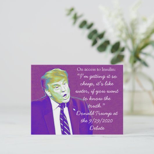 愚かな切り札の引用文が議論の結果インスリン発言 ポストカード (スタンド正面)