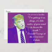 愚かな切り札の引用文が議論の結果インスリン発言 ポストカード (正面/裏面)