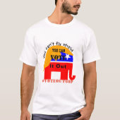 愚かな投票は決して解決できない Tシャツ (正面)