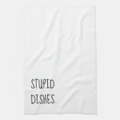 愚かな料理おもしろい皮肉な掃除ユーモア白 キッチンタオル (縦)
