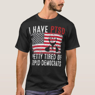 愚かな民主党員にかわいらし疲れたメンズ  Tシャツ
