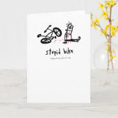 愚かな自転車 カード (黄色い花)