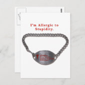愚かな警戒ブレおもしろいスレット・ユーモアレルギー ポストカード (正面/裏面)
