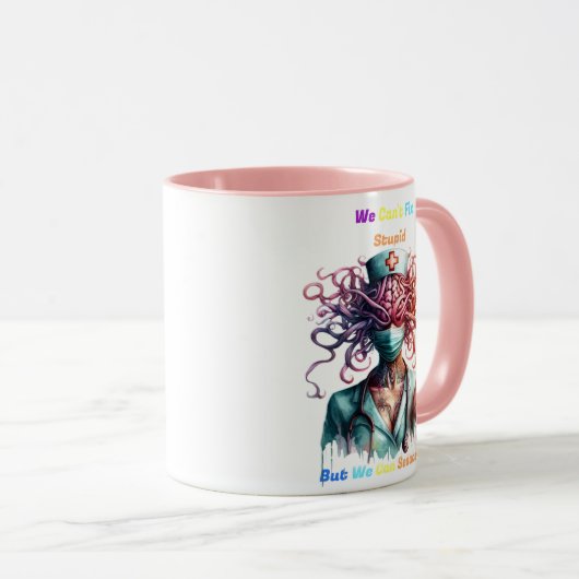 愚かな非現実的な医療心を修正できない マグカップ (正面右)