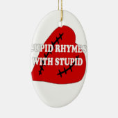 愚かな韻を持つキューピッド セラミックオーナメント (右)