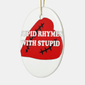 愚かな韻を持つキューピッド セラミックオーナメント (左)