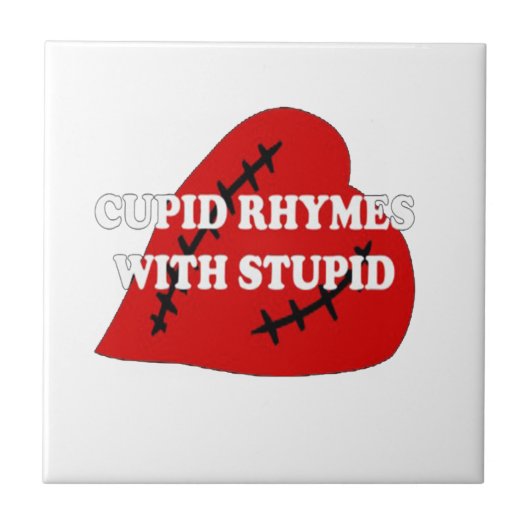 愚かな韻を持つキューピッド タイル (正面)