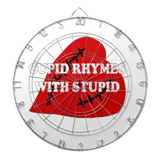 愚かな韻を持つキューピッド ダーツボード (正面)