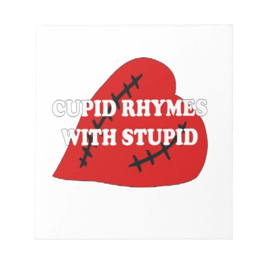 愚かな韻を持つキューピッド ノートパッド (正面)