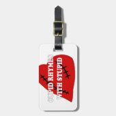 愚かな韻を持つキューピッド ラゲッジタグ (正面縦)