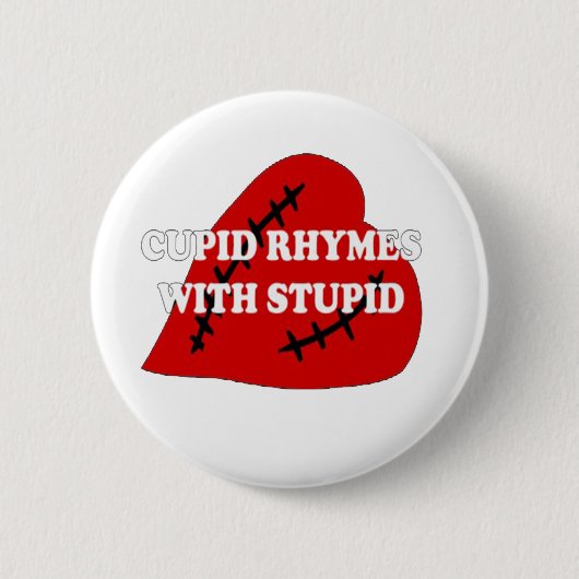 愚かな韻を持つキューピッド 缶バッジ (正面)