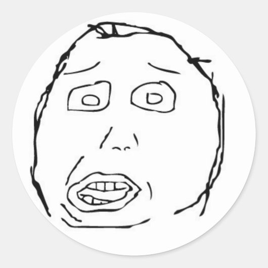 愚かな顔シール ラウンドシール (正面)