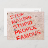 愚かストップな人を有名にする – ユーモアおもしろい ポストカード (正面/裏面)