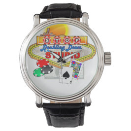愚かストップな時計でダブダブ（ホワイトバック） 腕時計