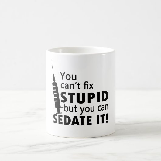 愚か固定できません コーヒーマグカップ (中央)