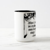 愚か者の引用文のマグ、シェークスピアのステージ ツートーンマグカップ (中央)