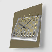 愚か者 スクエア壁時計 (傾斜)