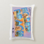 愚劣のビーチのサウスカロライナSCの古いヴィンテージの郵便はがき アクセントクッション (裏面(縦))