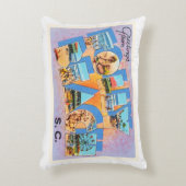 愚劣のビーチのサウスカロライナSCの古いヴィンテージの郵便はがき アクセントクッション (正面(垂直))