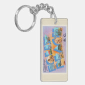 愚劣のビーチのサウスカロライナSCの古いヴィンテージの郵便はがき キーホルダー (正面左)