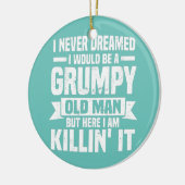 愚痴をこぼしている老人とは夢にも思わなかった セラミックオーナメント (左)