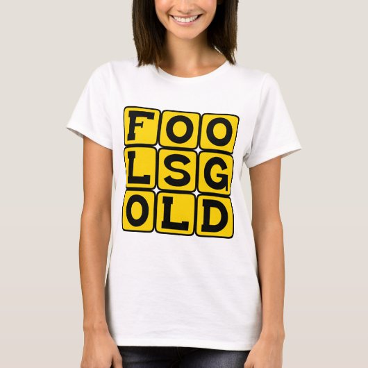 愚者の金、フェルドスパー鉱物 Tシャツ (正面)