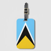 愛ああ愛 | サンルシア国旗のサンダンスブルー文字 ラゲッジタグ (正面縦)