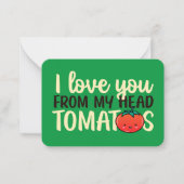 愛あなたおもしろいトマトかわいいバレンタインデー ノートカード (正面)