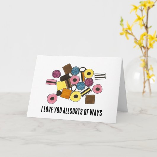 愛あなたのすべての方法Licoriceすべての種類のキャンディ カード (黄色い花)