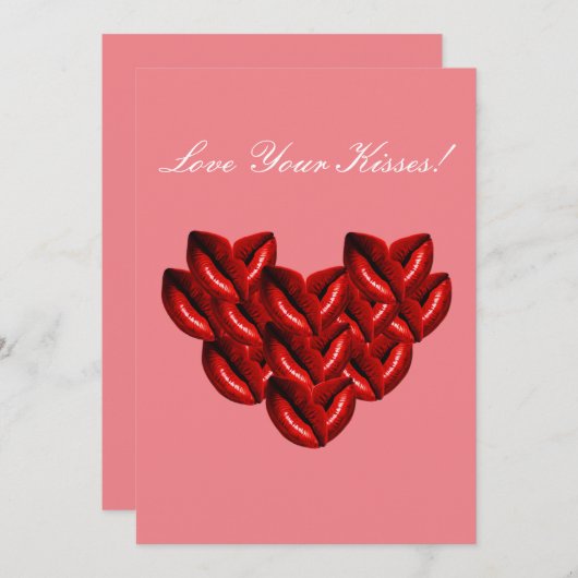 愛あなたのキスバレンタインデーのカード シーズンカード (正面/裏面)