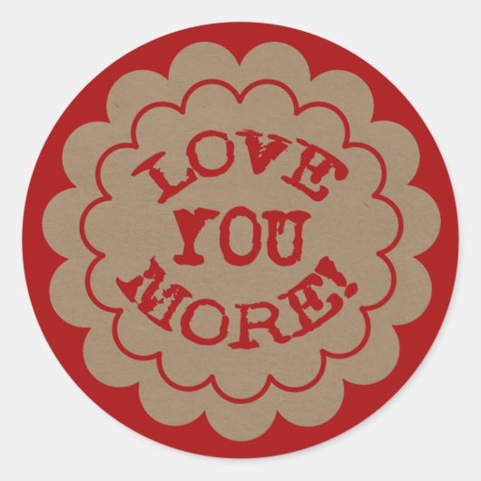 愛あなたよりスケーラブルなエッジの丸いステッカー、光沢 ラウンドシール (正面)