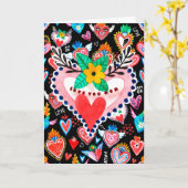 愛あなたカラフルママメキシコハート母の日 カード (黄色い花)