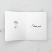 愛あなたカード海軍ブルーバレンタインカード花 サンキューカード (内部)