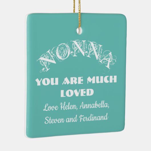 愛あなたノンナママ母カスタム家の名前 セラミックオーナメント (右)