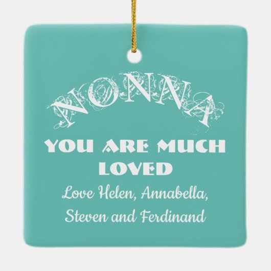 愛あなたノンナママ母カスタム家の名前 セラミックオーナメント (裏面)