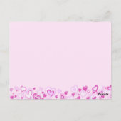 愛あなたハート&弓ピンク紫はがき ポストカード (裏面)