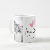 愛あなたバレンタインデーかわいいハートの名前の写真 コーヒーマグカップ (正面左)