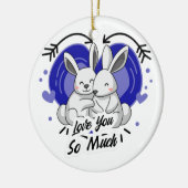 愛あなたバレンタインデーの贈り物を彼女 セラミックオーナメント (左)