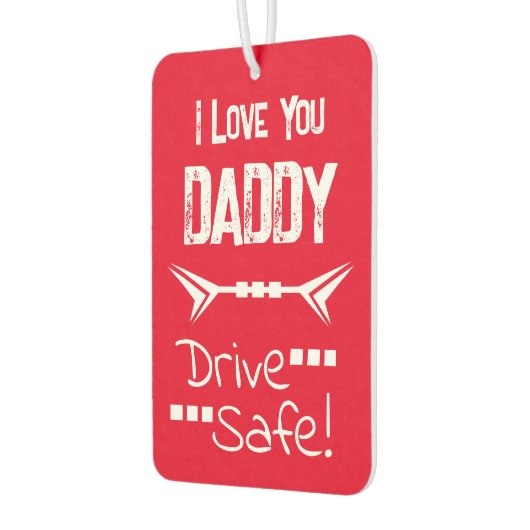 愛あなたパパを追加するフォトドライブ安全な赤 カーエアーフレッシュナー (左)