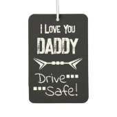 愛あなたパパを追加フォトドライブ安全な黒 カーエアーフレッシュナー (正面)