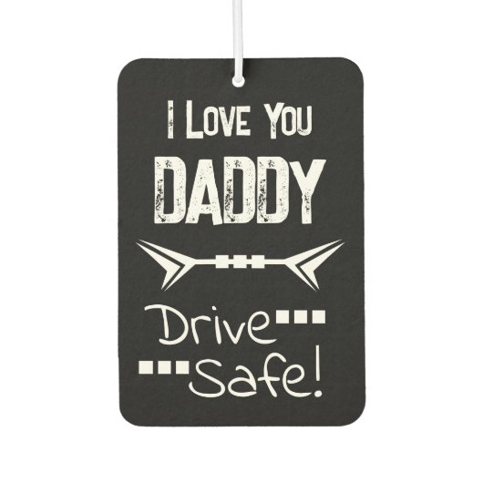 愛あなたパパを追加フォトドライブ安全な黒 カーエアーフレッシュナー (正面)