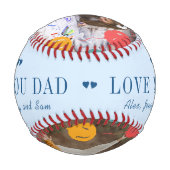 愛あなたパパ写真コラージハッピーファーザーの日 野球ボール (裏面)