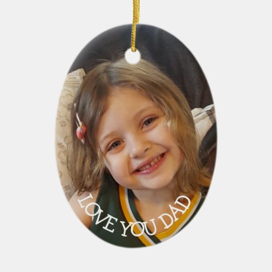 愛あなたパパ、クリスマスギフトパパクリスマス セラミックオーナメント (正面)