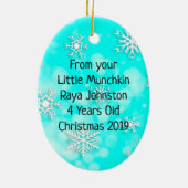 愛あなたパパ、クリスマスギフトパパクリスマス セラミックオーナメント (裏面)